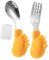 HAPINARY Set Svezzamento Cucchiai Forchette Ragazzo Ragazza Acciaio Inox Portatile Durabile Sicuro Utensili Allattamento Cucchiaini Adorabili