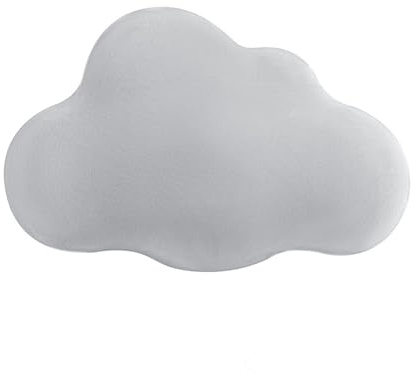 Ueiwffzo Kuschel Kissen Wolken,Memory Baumwolle Weiche Kuschelkissen Deko Kissen,Dekokissen für Kinderzimmer Couch Schlafzimmer Sofa,54x34 cm (Grau)
