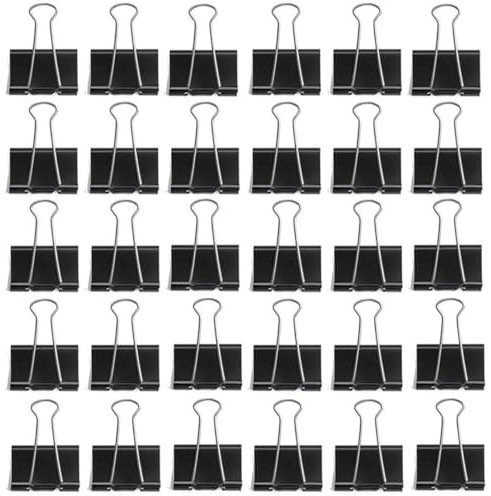 40 Stück Foldback Klammern, 32mm Schwarz Foldbackklammern, Papierklammern Metall Maul Klammer Büroklammern Stahlklammern Vielzweckklammern für Büro und Haushalt foldback clips foldback clamps