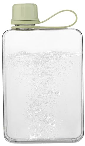 Botella de agua transparente, botella de agua de bolsillo, botella de agua plana cuadrada de 500 ml, botella de agua de verano, botella de agua deportiva, botella fría delgada a prueba de fugas para