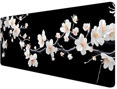 Mauspad XXL, 800x300mm Gaming Mauspad Schwarz, XXL Mousepad Groß mit Rutschfeste Gummibasis, Mauspad Pflaumenboss Wasserdicht & rutschfest, Großer Erweiterter Schreibtischunterlage für Home Office T-9