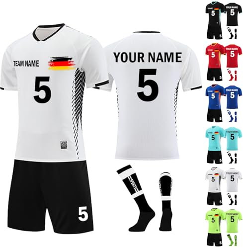 Generisch Deutschland Trikot für Kinder - Fußball Trikot mit Eigenem Namen, Personalisiert, Set für Kinderfußballfans