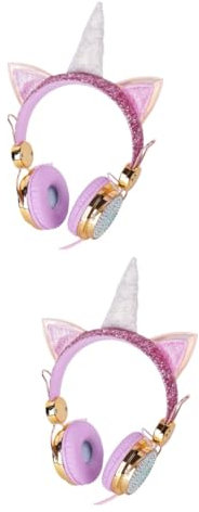 CAXUSD 2stücke Mädchen Kopfhörer Mit Mikrofon Faltbare Einstellbare Over-Ear Ohrhörer Für Jungen Und Mädchen Lautstärkebegrenzung Geeignet Für Und Computer