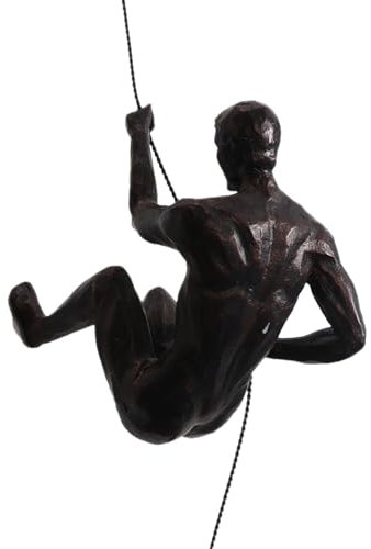 Xujuika Kletternde Männer Kletter Figuren Deko, Klettern Männer Wand Deco, Kletterfigur Am Seil Aus Harz, Klettermann Wandskulptur, Kletterfiguren Deko Für Kunstdekoration, Einzigartige Geschenke