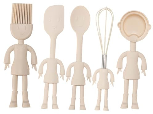 iplusmile 1Satz Silikon Backwerkzeug Teiliges Cartoon Design Mit Schneebesen Spatel Und Öl Pinsel Zum Mischen Von Teig Und Eiern Für Bäckerei