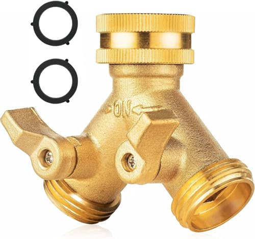Splitter in Ottone 2 Vie, Y Sdoppiatore 3/4 Rubinetto Tubo Giardino Parti, Distributore 2 Vie a Y, 3/4 Pollici Sdoppiatore Rubinetto Giardino, Connettore del Rubinetto per Lavatrice, Giardino