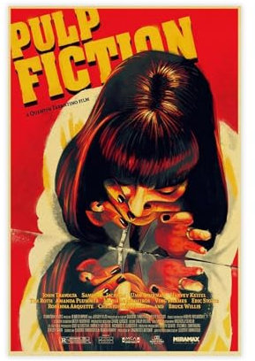 saedba Quentin Tarantino Leinwand-Poster, Wandkunst, Dekordruck, Bild Gemälde für Wohnzimmer, Schlafzimmer, Dekoration, 30 x 45 cm