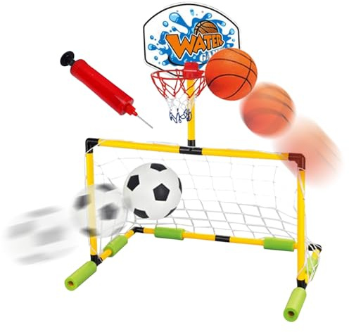 Panier De Basket pour Piscine | But Flottant De Basket pour Piscine avec Pompe Et Ballon - avec Pompe Ballon De Foot Porte Cadre Étanche Adulte Plage Lac Parc