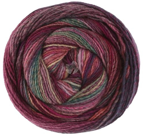LANA GROSSA Gomitolo Intenso | Dochtgarn mit unregelmäßigem Ringeleffekt | Handstrickgarn aus 50% Schurwolle & 50% Acryl | 200g Wolle zum Stricken & Häkeln | 700m GarnFB 237