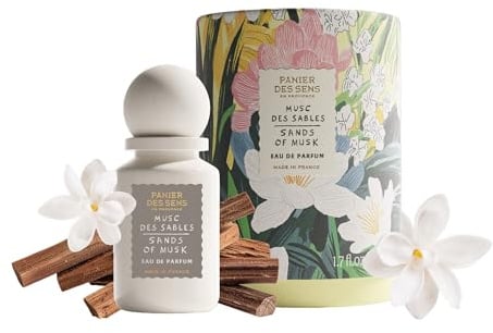 Panier des Sens - Eau De Parfum Damen Musc Des Sables 50ml | Pudrig-Weicher Moschusduft, weiße Blüten und Zedernholz - Parfüm Frauen - Elegantes Geschenk Für Frauen - Perfume Women