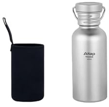 ATiAP Titan Trinkflasche Sportflasche Ultraleicht Auslaufsicher für Outdoor Camping Wandern (430ml)