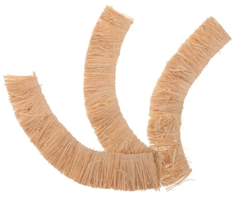Veemoon 3pcs DIY Miniature Thatched Roof Artificial Thatch Straw Roll for Model Houses Fairy Gardens Dioramas Small Hay Architecture Crafting Faux Grass Roofing Dollhouse Accessories