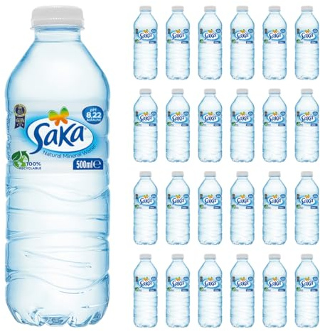 Saka Natural Mineral Still Water 500 ml x 24 Pcs ph 8.22 Alkaline by BAKKALIM UK