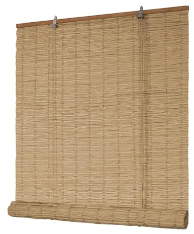 Deswell PE-Bambusoptik-Rollo Wetterfest B90 x H160 cm Natur, Outdoor-Rollo für Fenster & Tür mit Seitenzug, Sonnen- & Sichtschutz mit UV-Schutz, für Innen- und Außenbereich Fensterrollo