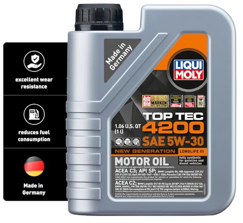 LIQUI MOLY Top Tec 4200 SAE 5W-30 New Generation | 1 L | Fully synthetic engine oil | SKU: 2004