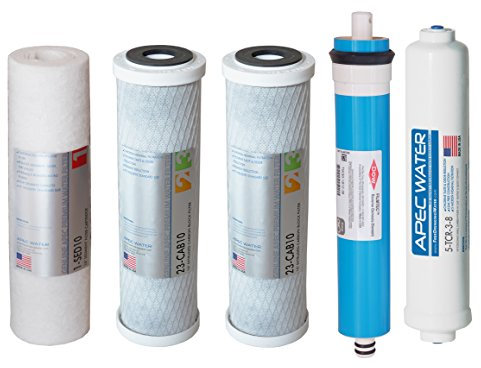apec uns Made 90 GPD Komplettes Ersatz Filter Set für Ultimate Serie Umkehrosmose Wasser Filter System mit 3/20,3 cm Schnelle verzichten (für verbesserte System filter-max90–38)