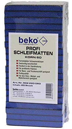 Beko 902220060 Profi-Schleifmatte 20er-Set, Korn 60