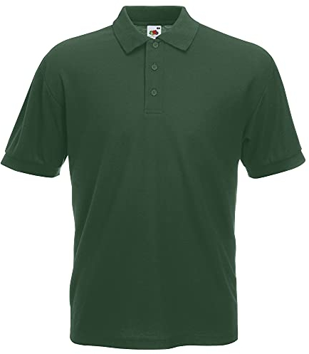 Fruit of the Loom Mens 65/35 Pique Short Sleeve Polo Shirt (S) (Bottle Green)