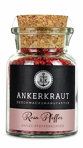 Ankerkraut Rosa Pfeffer (Schinusbeere), rosa Beeren, perfekt für Gin Tonic, 45g im Korkenglas