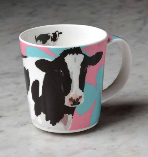 Leslie Gerry Bone China Mug, Friesian Cow