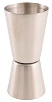 Point-Virgule Doseur Cocktail pour Mesurer l'Alcool, Jigger Cocktail comme Accessoire Bar, Acier Inoxydable, 30/50 ML, Argent
