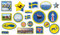 XXL-Großkonfetti * SCHWEDEN * mit 57 großen Konfetti-Teilen für eine Motto-Party oder Länder-Party // Sweden Skandinavien Kinder Kindergeburtstag Deko Motto