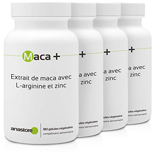MACA + ARGININA E ZINCO * PACK 3+1 GRATIS * 461 mg / 720 capsule * Estratto di maca titolato allo 0,6% in macaene e macamide, L-arginina e zinco *