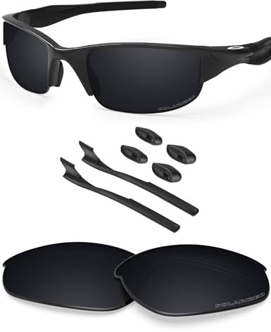 BlazerBuck Anti-salt Polarized Replacement Lenses & Sock Kit for Oakley Half Jacket 2.0 OO9144 - Black
