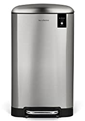 Les Collectors Papelera de cocina de pedal Acero inoxidable n°875, Capacidad 40 L, Cubo interior extraíble, Diseño elegante, Acabado mate, Cierre silencioso de la tapa
