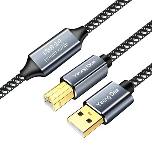 Cable de impresora USB de 20 m, cable de impresora USB de alta velocidad, USB 2.0 A macho a tipo B, cable de escáner de impresora compatible con HP, Canon, Epson, Samsung, etc. (20 m)
