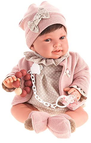 Antonio Juan S.L. Puppen für Neugeborene Pfeife, Jacke, Rosa, Puppe, Mehrfarbig (33006)
