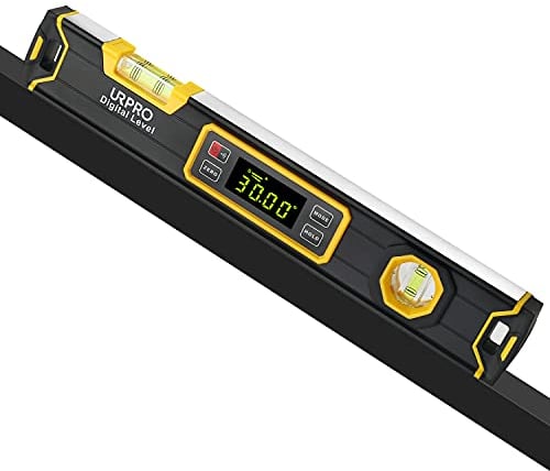 URPRO Inclinometro, livella digitale Torpedo e goniometro magneti al neodimio V-Groove Display LCD luminoso Livello intelligente IP54 Resistente alla polvere e all'acqua
