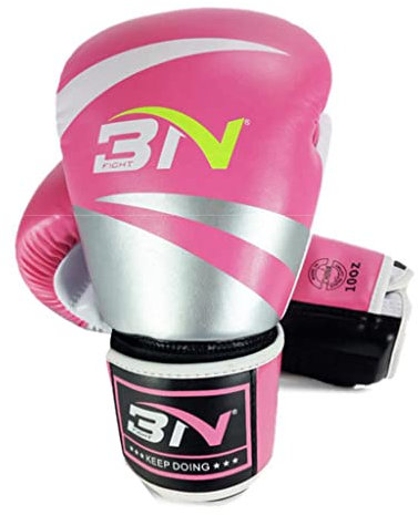MSQNB Boxe Combattez Les Gants De Gants avec Bande De Poignet Réglable, Gants Haut De Gamme pour Enfants Adultes pour Sanda Sparring Sac De Poinçonnage Sac Formation, Forte Et Vigoureuse,Rose,8oz
