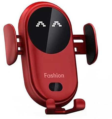 2021 New Upgraded Wireless Car Charger Mount, Smart Auto-sensing Auto-clamping Air Vent Phone Holder With Fast Charging (Red)