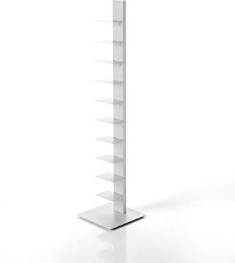 ZStyle BBB ITALIA Libreria SAPIENS a Colonna Verticale In Metallo, Scaffale Autoportante Con Ripiani In Acciaio (152 cm, Bianco)