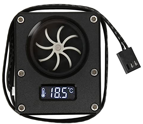 Annadue Wasserdurchflussmesser-Anzeige G1 / 4-Gewinde Drehzahl Wasserkühlungsmesser Computer-Durchflussmesser für PC-Wasserkühlung(Schwarz)