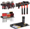 AHOWPD Lot de 4 organiseurs de tournevis, pinces en métal, porte-marteaux, tournevis, outils à main et support de rangement mural pour garage, atelier, établi