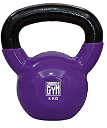 Orange Gym Vinyl Kugelhantel 6 kg - Erhältlich in verschiedenen Gewichten - Krafttraining - Kugelhantel aus Gusseisen - Hanteln - Fitnessgeräte und Sportgeräte für zuhause - Gewichtskugel
