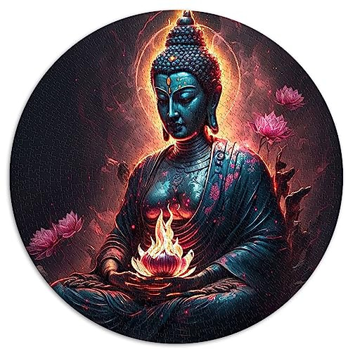 Buddha-Puzzle, 1000 Teile, rundes Puzzle für Familienspaß (67,5 x 67,5), 1000 Teile