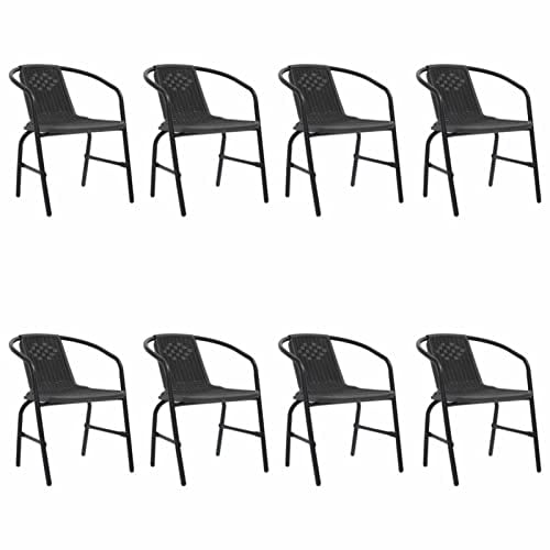 BaraSh Gartenstühle 8 STK. Balkonstuhl Klappbar Outdoor BalkonstüHle Garten StüHle Outdoor Garten Klappstuhl Rattan-Optik Kunststoff und Stahl 110 kg