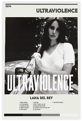 Lana Del Rey – Ultraviolence – Retro-Musikalbum-Poster, Leinwand-Poster, Wandkunst, Dekor, Bild, Gemälde für Wohnzimmer, Schlafzimmer, Dekoration, ungerahmt, 30 x 45 cm