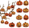 POPOYU Halloween Baumschmuck Papier Hängende,9 Stück Halloween Grabstein Kürbis Hängende Deko Papier,Halloween Horror Hängeornament Mini Baumkugeln für Halloween Party Favors