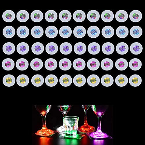 luolety LED-Untersetzer, LED-Aufkleber, beleuchtete Bar-Untersetzer, Flaschenbeleuchtung, Blitzbecher, Matte, Aufkleber-Lichter, super helle LED-Flaschenlampe für Glas, Getränke, Party, Hochzeit, Bar