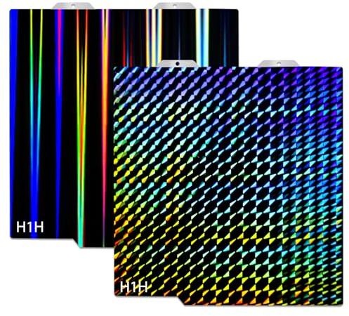 Wefuit for Bambu Lab A1 Mini 3D Printer H1H Build Plate, Double Sided Sheet Heated Bed Spring Steel Flexible Platform 184X184mm,Light Beam + Phantom H1H,Smooth and Colorful Plate