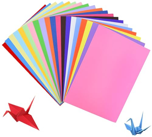 Coloured Paper 70gsm 100 Sheet A4, Coloured Paper A4 Pack Assorted, More Fun Crafting Decorating Sketch Cutting, DIY Arts Handmade Origami 20 Assorted Colours
