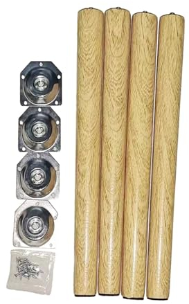 LOVIVER 4X Möbelbeine aus Holz, Schreibtisch-Tischbeine mit Montageplatte und Schrauben, Teile ersetzen, Tischbeine aus Holz für Beistelltisch, 40CM