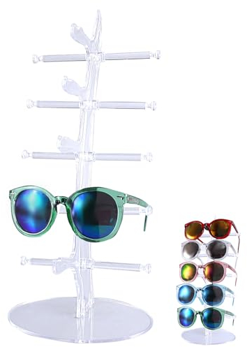 Fahibin Transparent Sunglasses Holder,Multiple Pairs Eye Glasses Holder Stand,Sunglasses Storage Rack,Plastic Sunglasses Stand,for Exhibition Display, Shop Display, Home Ornament