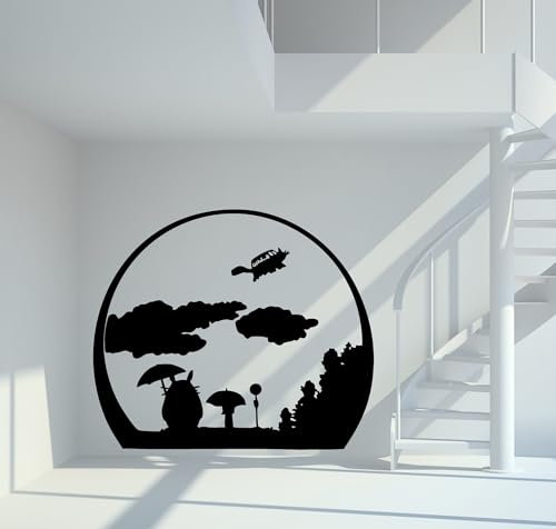 Wandtattoo Totoro Bushaltestelle Größe S - ca. 25cm x 22cm