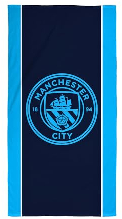 Character World Manchester City FC Offizielles Handtuch, super weiches Gefühl, Abzeichen, Fußballclub-Design, perfekt für Zuhause, Bad, Strand und Schwimmbad, Einheitsgröße, 76,2 x 152,4 cm