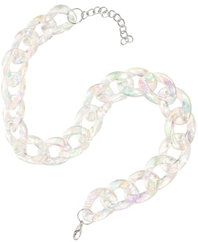 OATIPHO Einfache Kettenhalskette Rosenkranz Halskette Halsketten Halsband Halskette Für Frauen Gliederkette Klobige Halskette Gliederkette Damen Halskette Kunststoff